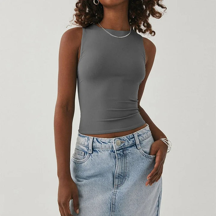 Léa Blanchet® | Basic Ärmelloses Cropped Top