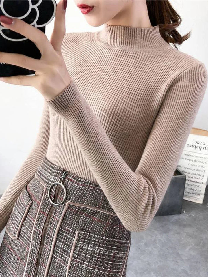 Pull en laine côtelée confortable pour femmes