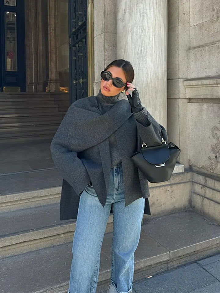 Manteau d'hiver superposé et confortable pour femmes