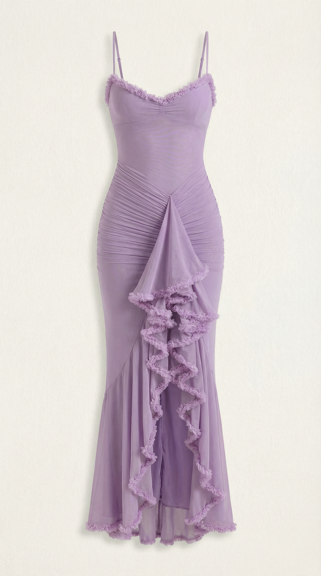 Robe maxi asymétrique à volants pour femmes