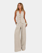 Ensemble Veste Ajustée et Pantalon Large pour Femme