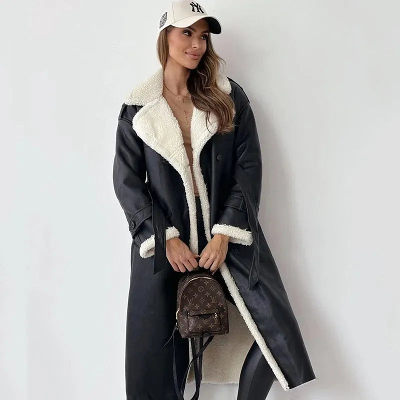 Sophie Paris | Manteau en laine avec doublure en fausse fourrure