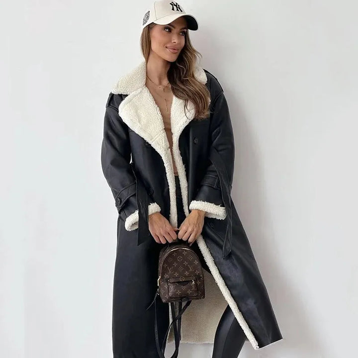 Sophie Paris® | Manteau en laine avec doublure en fausse fourrure