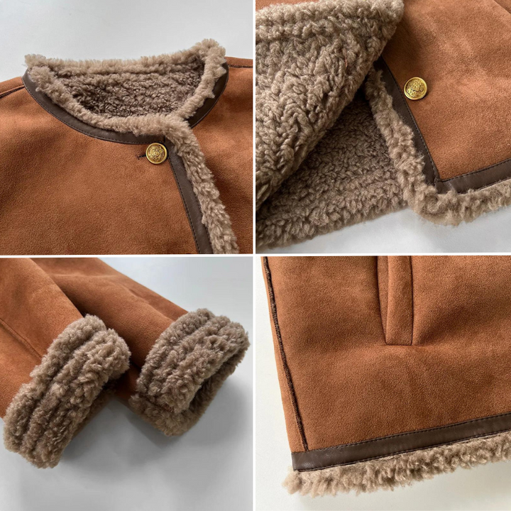 Veste boutonnée doublée en polaire confortable pour femmes