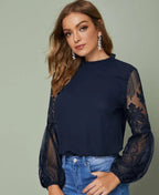 Chemisier transparent dentelle femme chic pour occasion formelle ou casual