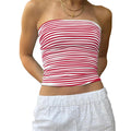 Haut bustier fin rayé pour femmes