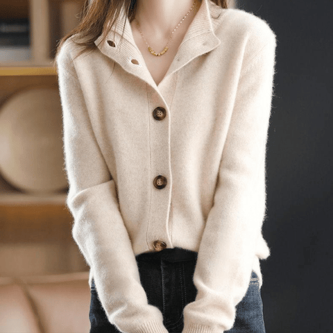 Cardigan en cachemire doux et confortable tricoté