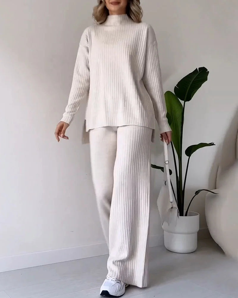 Ensemble Deux Pièces Chic avec Fente pour un Style Décontracté et Sans Effort