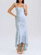 Robe Maxi Fleurie Bleuets