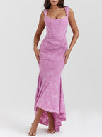 Robe Maxi Fleurie Bleuets