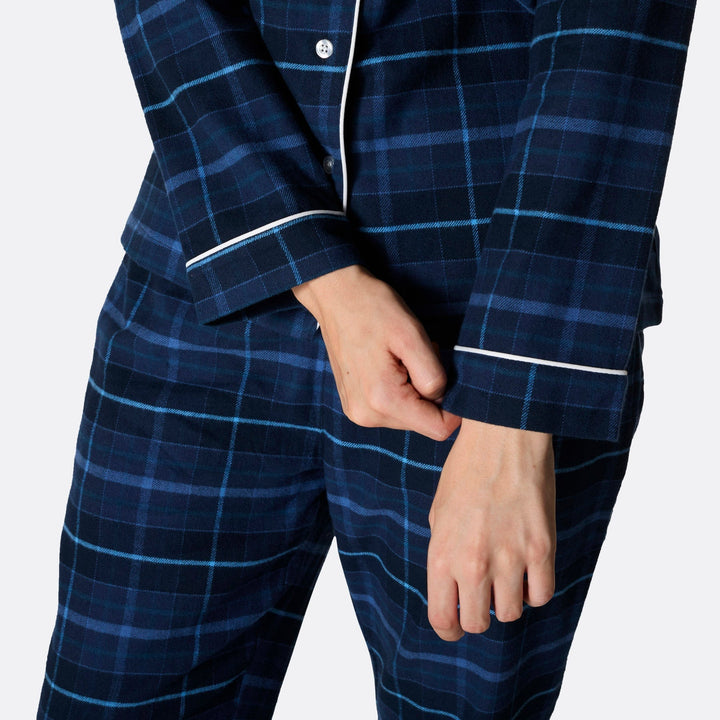 Pyjama de Noël en flanelle bleue confortable pour femme