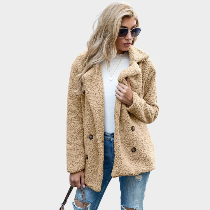 Manteau Teddy confortable à col pour un style hivernal chic