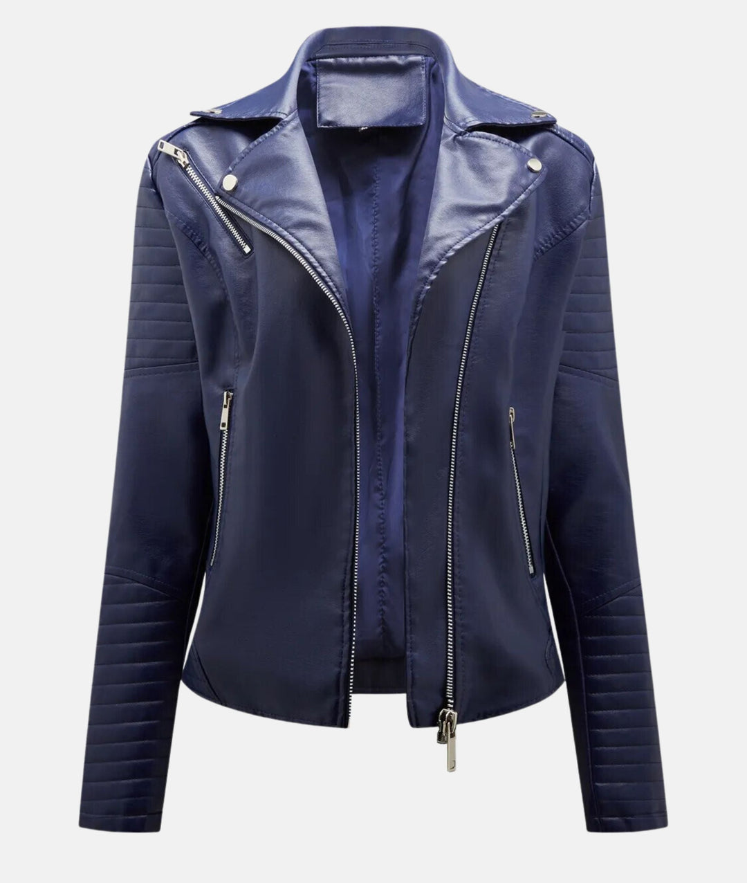 Veste de motard femme chic en cuir synthétique