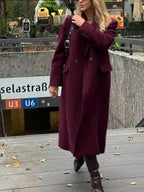 Manteau croisé à manches longues
