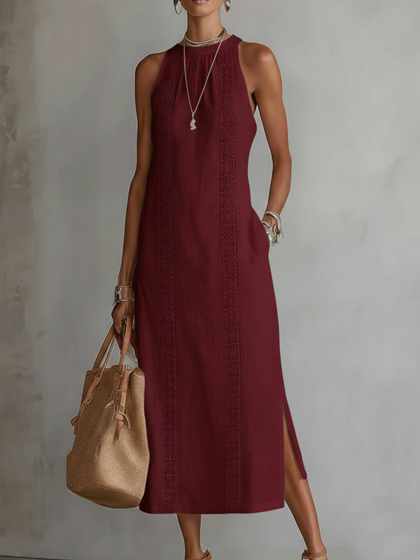 Robe midi en lin aérienne pour femme