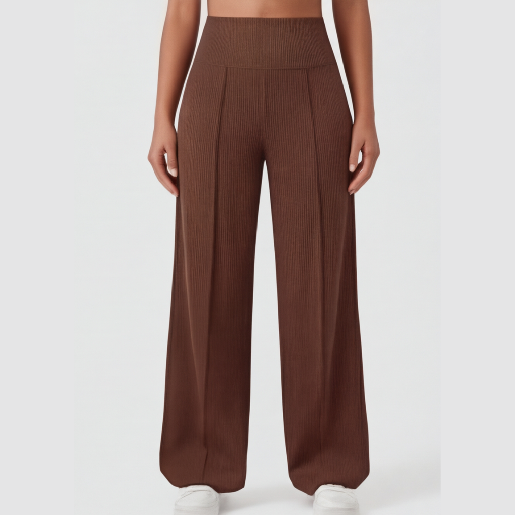 Pantalon de yoga à jambes larges avec taille croisée