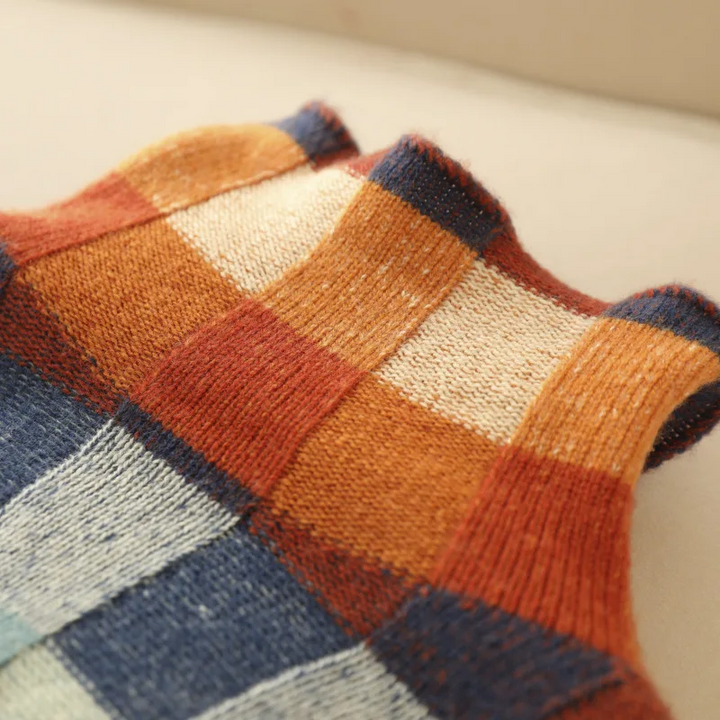 Pull confortable à carreaux colorés pour un style quotidien