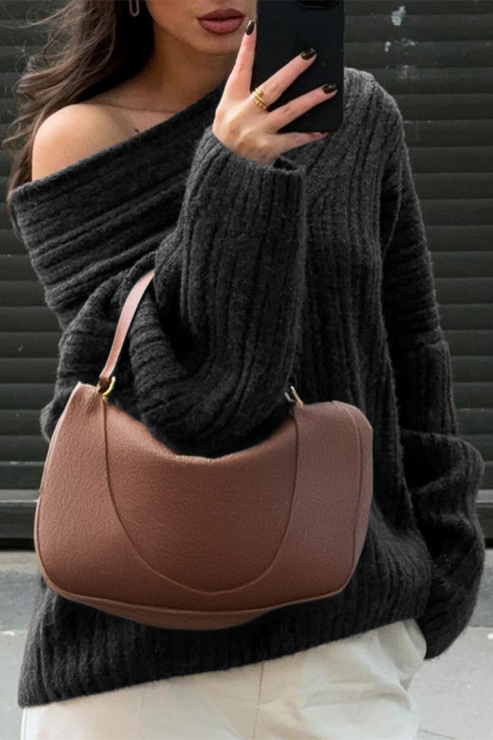 Pull d'hiver en maille confortable pour superposition décontractée