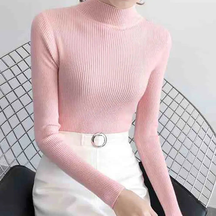 Pull en laine côtelée confortable pour femmes