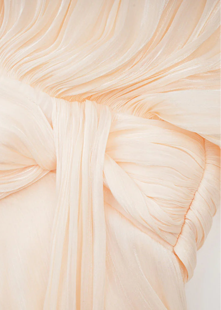 Robe mi-longue en satin champagne Estelle