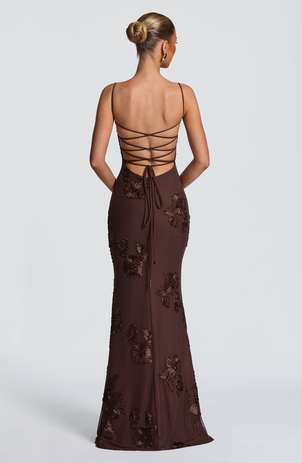 Robe maxi en velours pour femme