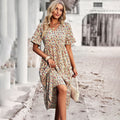 Robe midi d'été fleurie pour femmes