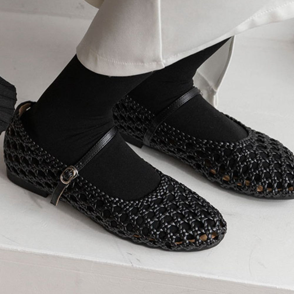 Ballerines en maille tissée pour femmes