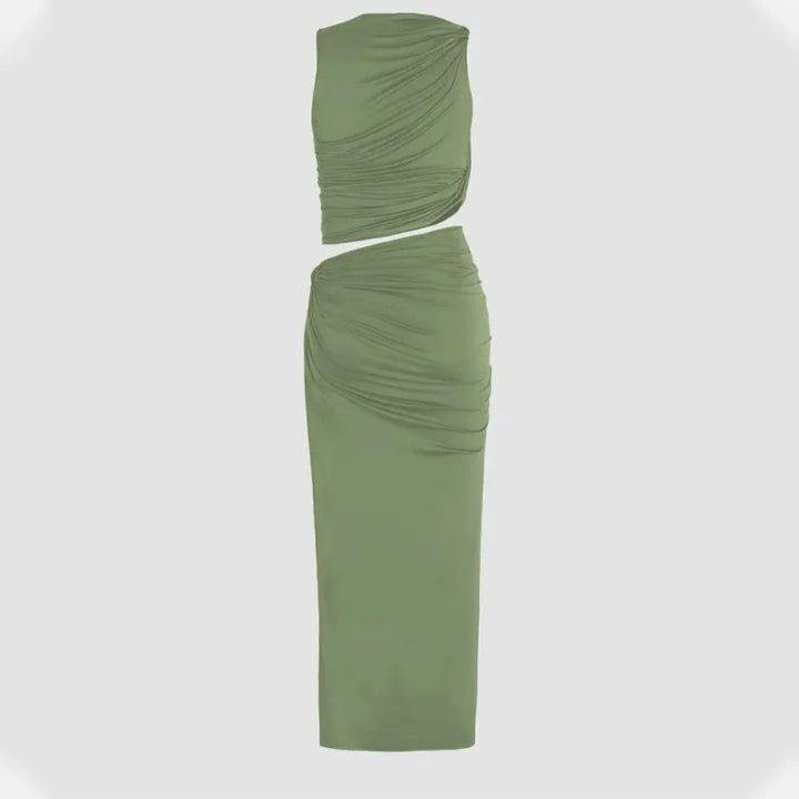 Sophie Paris® | Robe longue drapée asymétrique