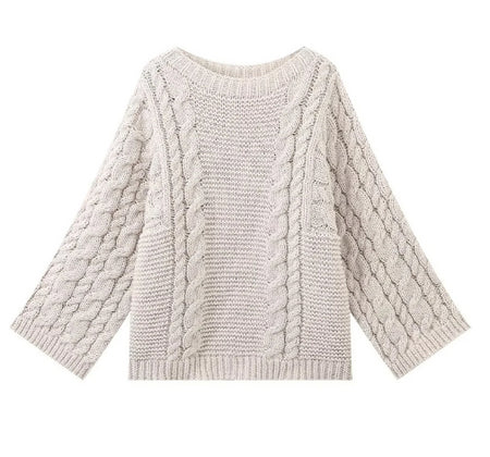 Pull en tricot épais à col montant oversize confortable