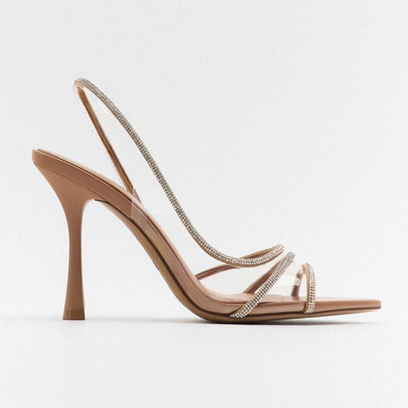 Sandales à talons hauts pour femmes avec bride arrière et bout pointu