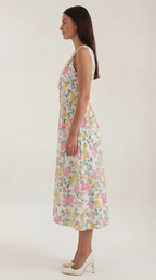 Robe mi-longue d'été corset pour femme