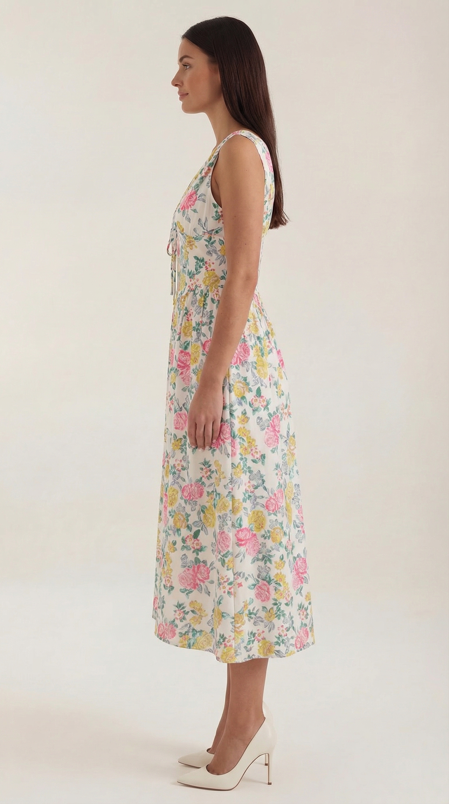 Robe mi-longue d'été corset pour femme