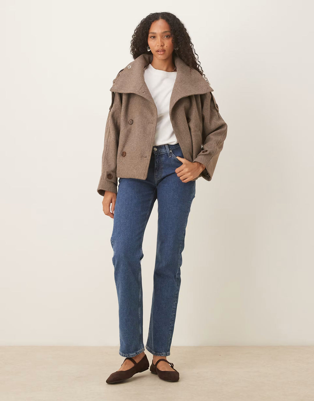 Manteau caban chic en laine pour l'automne