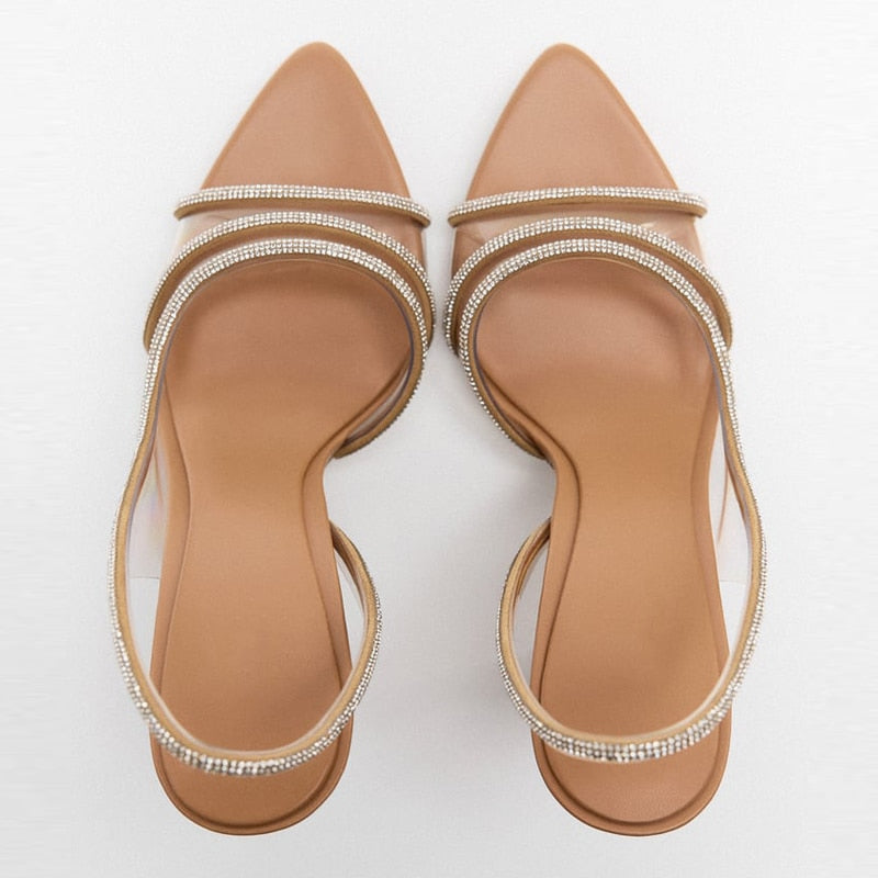 Sandales à talons hauts pour femmes avec bride arrière et bout pointu