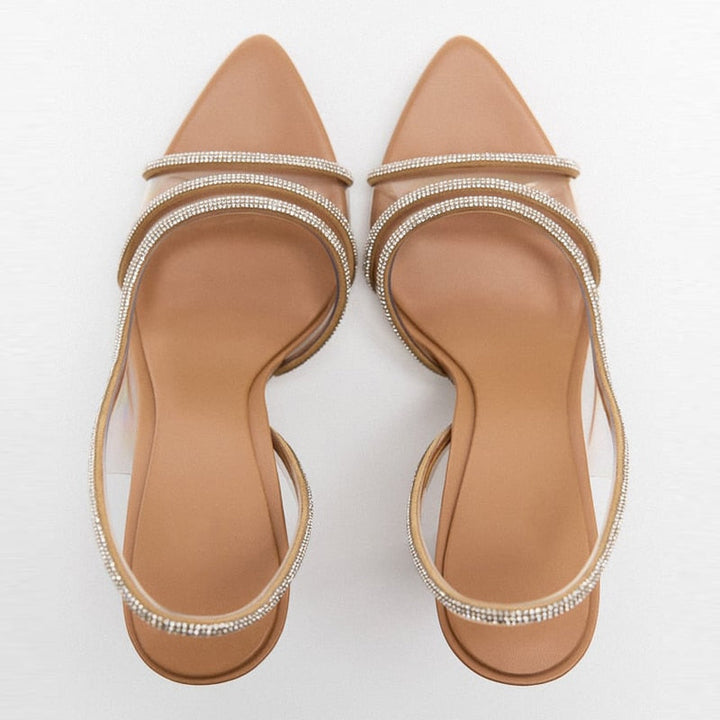 Sandales à talons hauts pour femmes avec bride arrière et bout pointu
