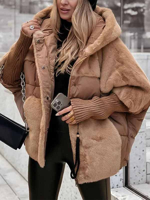 Veste décontractée doublée à capuche pour femmes
