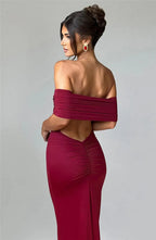 Robe maxi dos nu sans bretelles pour femmes