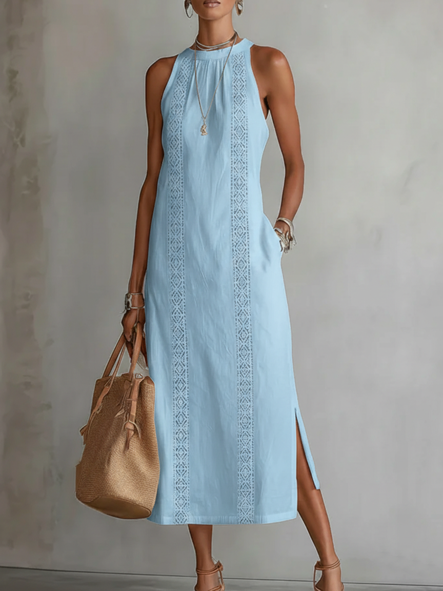 Robe midi en lin aérienne pour femme