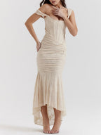Robe Maxi Fleurie Bleuets