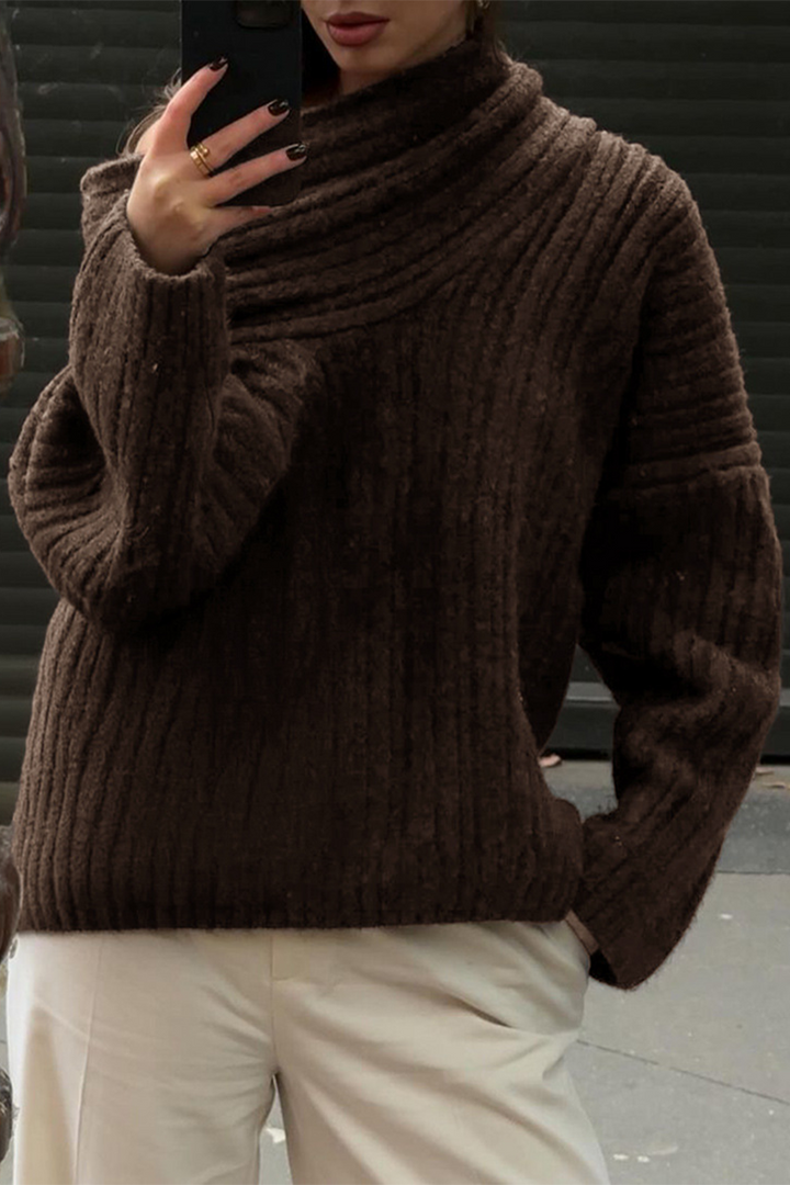 Pull d'hiver en maille confortable pour superposition décontractée