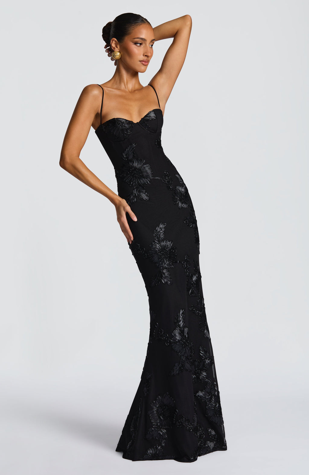 Robe maxi en velours pour femme