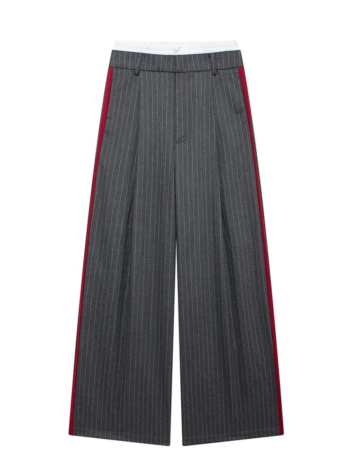 Léa Blanchet® | Pantalon à rayures avec bande contrastante