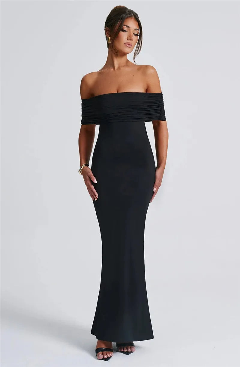 Robe maxi dos nu sans bretelles pour femmes
