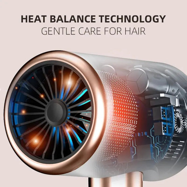 Sèche-cheveux professionnel léger avec technologie ionique