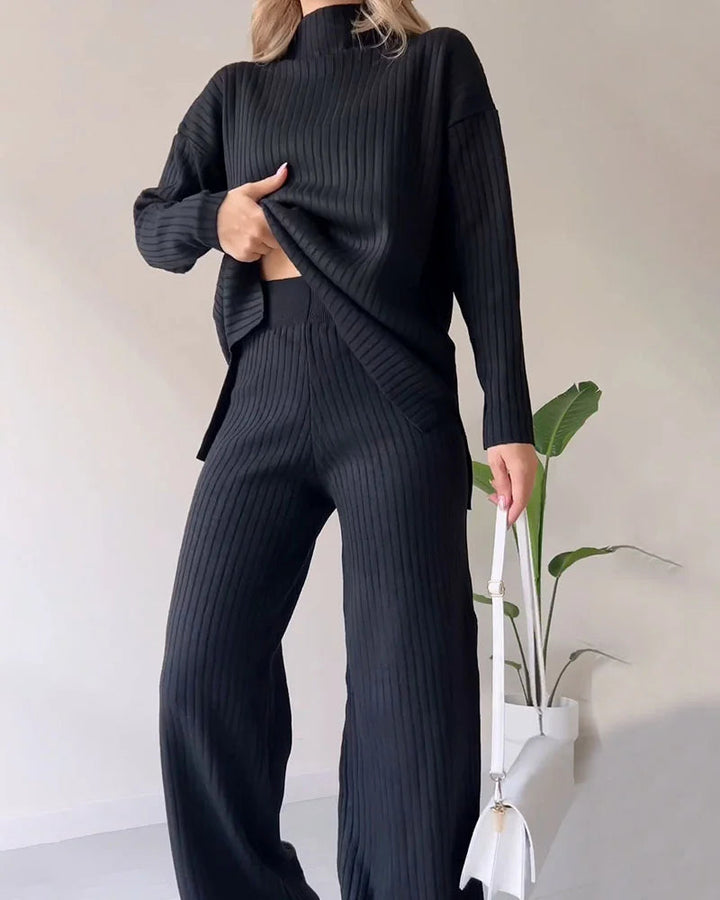 Ensemble Deux Pièces Chic avec Fente pour un Style Décontracté et Sans Effort