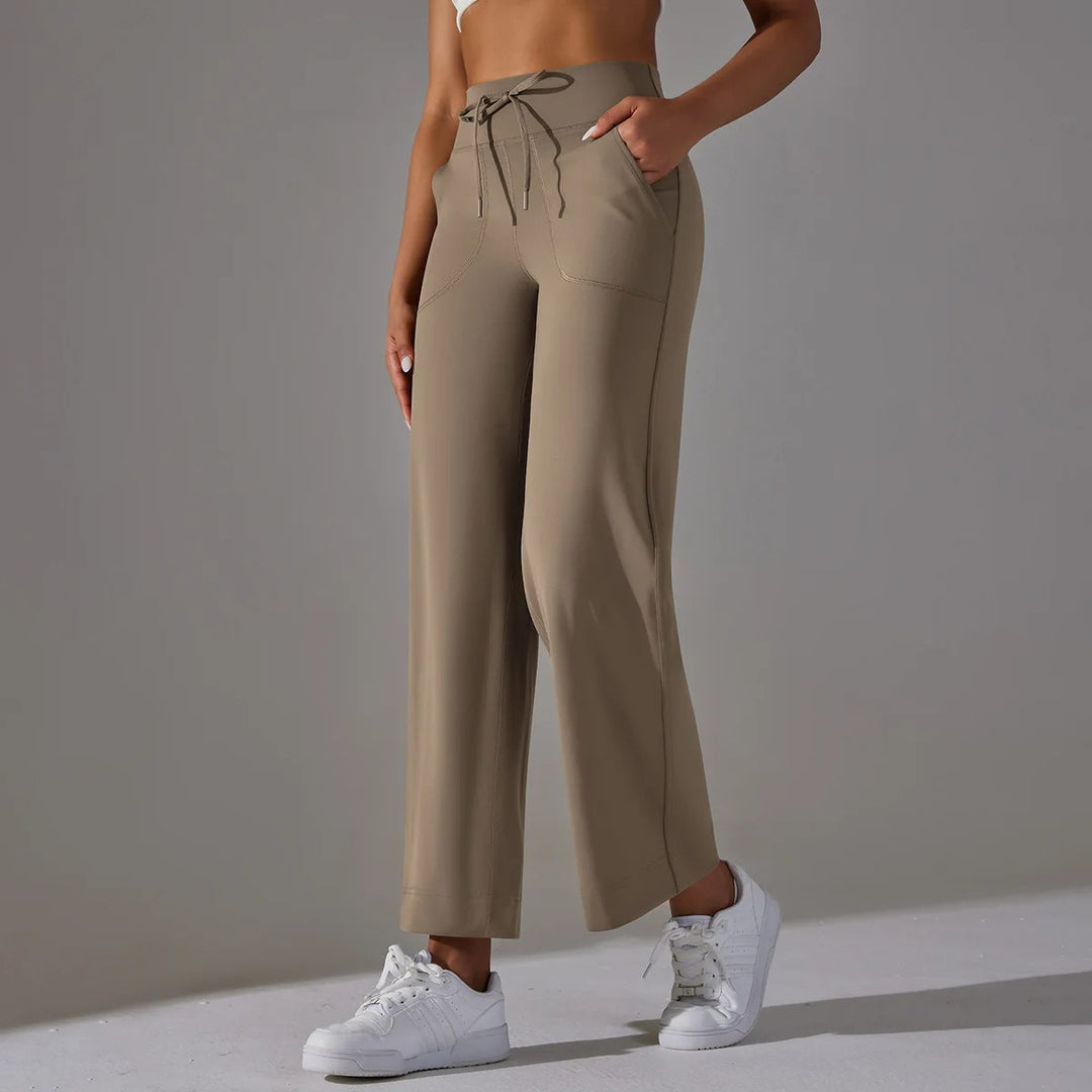 Léa Blanchet® | Pantalon large taille haute avec cordon