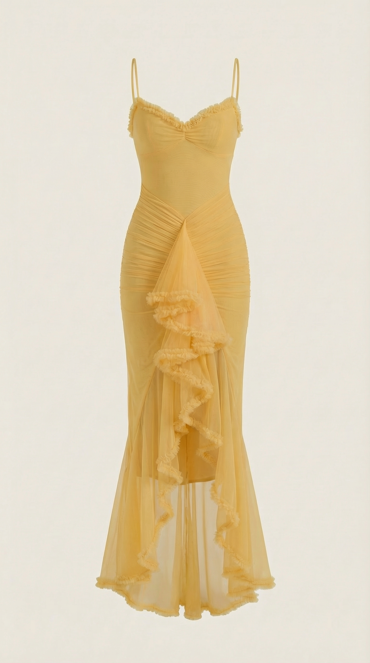 Robe maxi asymétrique à volants pour femmes
