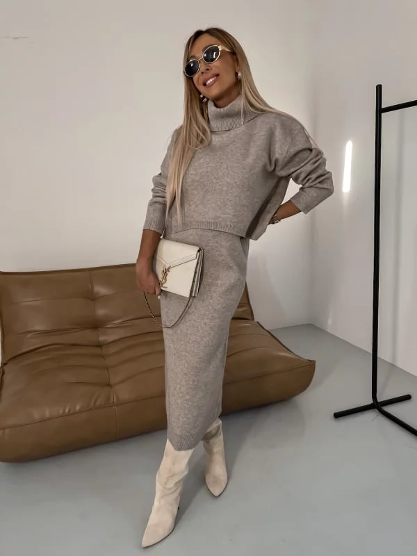 Ensemble Robe et Pull Col Roulé