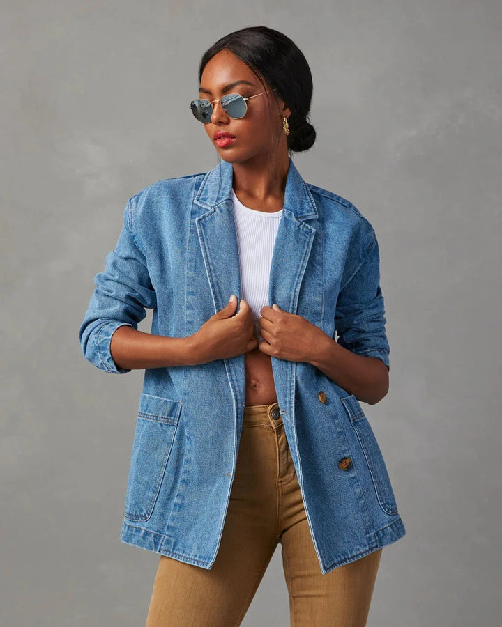 Veste Blazer en Denim Stylée pour Femmes