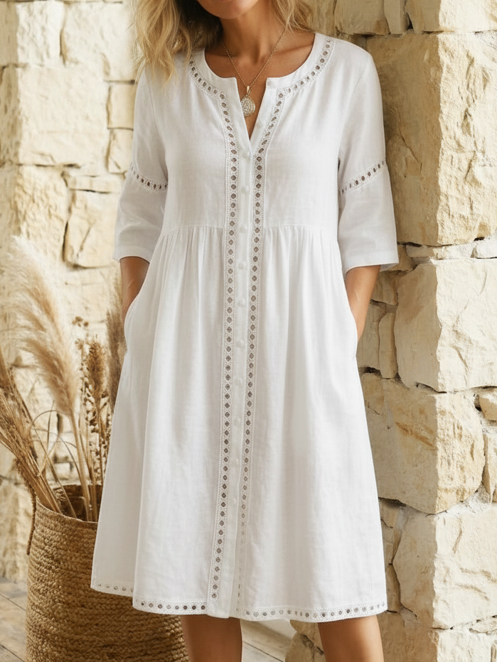 Robe midi en lin premium